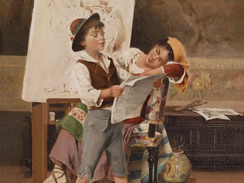 1848-Clelia Bompiani - Nello studio del pittore